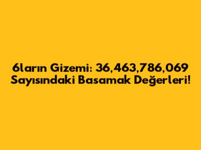 6'ların Gizemi: 36,463,786,069 Sayısındaki Basamak Değerleri!