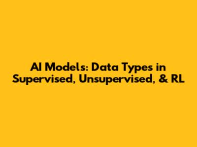AI Models: Data Types in Supervised, Unsupervised, & RL