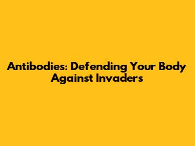 Antibodies: Defending Your Body Against Invaders