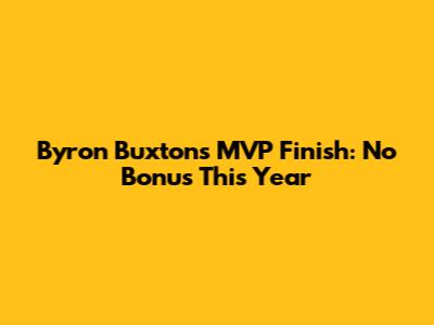 Byron Buxton's MVP Finish: No Bonus This Year