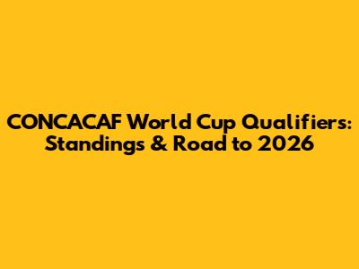 CONCACAF World Cup Qualifiers: Standings & Road to 2026