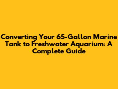 Converting Your 65-Gallon Marine Tank to Freshwater Aquarium: A Complete Guide