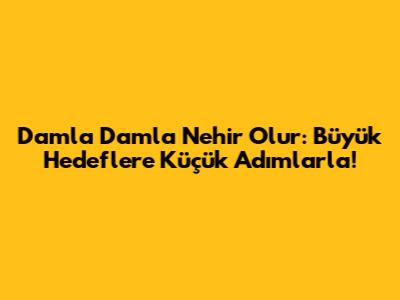 Damla Damla Nehir Olur: Büyük Hedeflere Küçük Adımlarla!