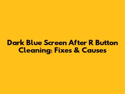 Dark Blue Screen After R Button Cleaning: Fixes & Causes