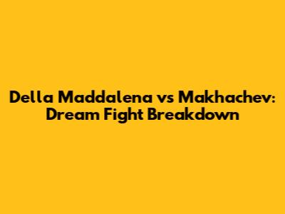 Della Maddalena vs Makhachev: Dream Fight Breakdown