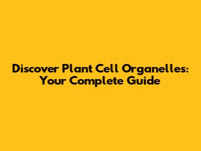Discover Plant Cell Organelles: Your Complete Guide
