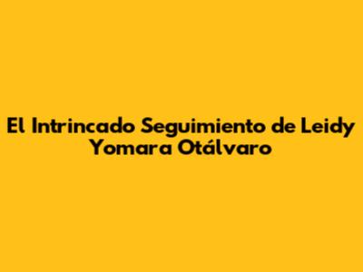 El Intrincado Seguimiento de Leidy Yomara Otálvaro