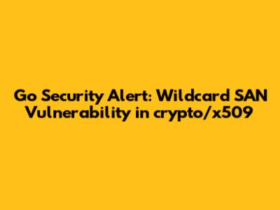 Go Security Alert: Wildcard SAN Vulnerability in crypto/x509