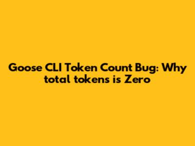Goose CLI Token Count Bug: Why `total_tokens` is Zero