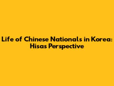 Life of Chinese Nationals in Korea: Hisa's Perspective