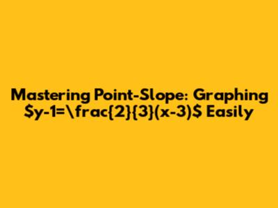 Mastering Point-Slope: Graphing $y-1=\frac{2}{3}(x-3)$ Easily
