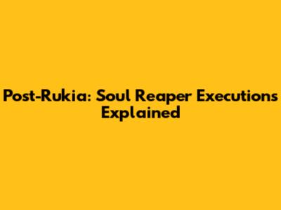 Post-Rukia: Soul Reaper Executions Explained