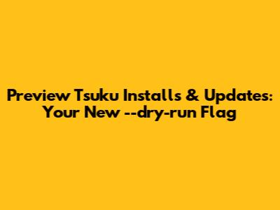 Preview Tsuku Installs & Updates: Your New `--dry-run` Flag