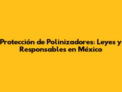Protección de Polinizadores: Leyes y Responsables en México