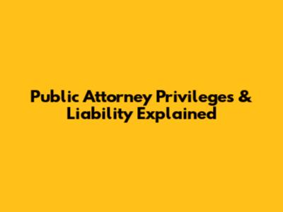 Public Attorney Privileges & Liability Explained