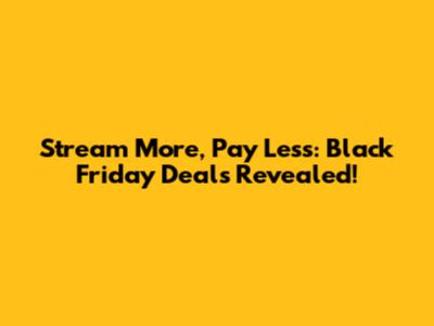 Stream More, Pay Less: Black Friday Deals Revealed!