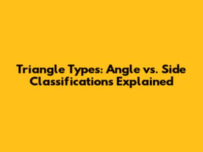 Triangle Types: Angle vs. Side Classifications Explained