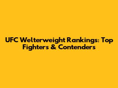UFC Welterweight Rankings: Top Fighters & Contenders
