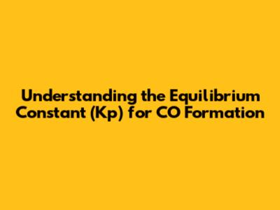Understanding the Equilibrium Constant (Kp) for CO Formation