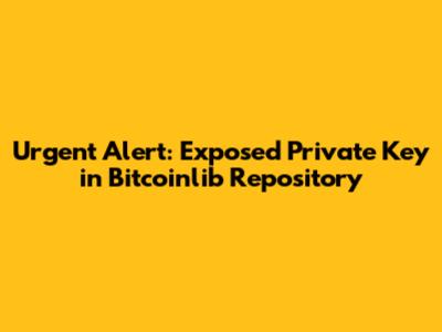 Urgent Alert: Exposed Private Key in Bitcoinlib Repository