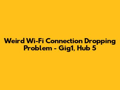 Weird Wi-Fi Connection Dropping Problem - Gig1, Hub 5